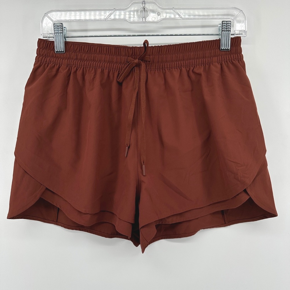 CALIA High-Rise Step Up Short Red Brown XS WAX15219 3 Inch Inseam Relaxed Fit